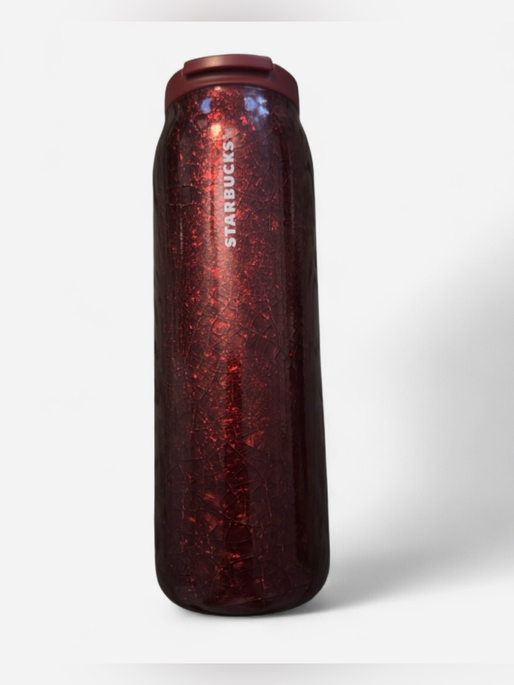 Starbucks Metallic Red Crackle Stainless Travel Bottle